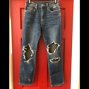 Blank NYC lace cropped jeans